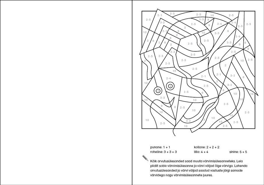 Matemaattinen värityskirja, kerto- ja jakolasku 10:llä hinta ja tiedot | Värityskirjat | hobbyhall.fi
