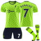 22-23 Manchester United Away Kids Football Kit nro 7 Ronaldo 18 hinta ja tiedot | Jalkapallovaatteet ja -varusteet | hobbyhall.fi