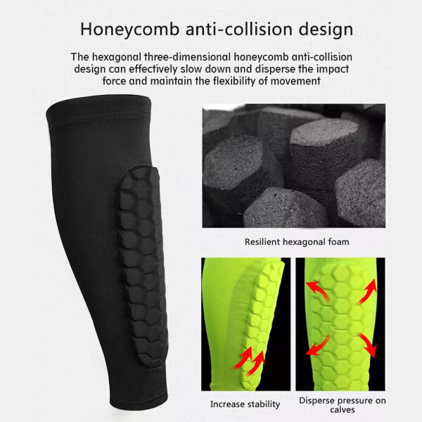 pc Honeycomb Football Protector Jalkasuoja Sport Leggingsit Musta M hinta ja tiedot | Jalkapallovaatteet ja -varusteet | hobbyhall.fi