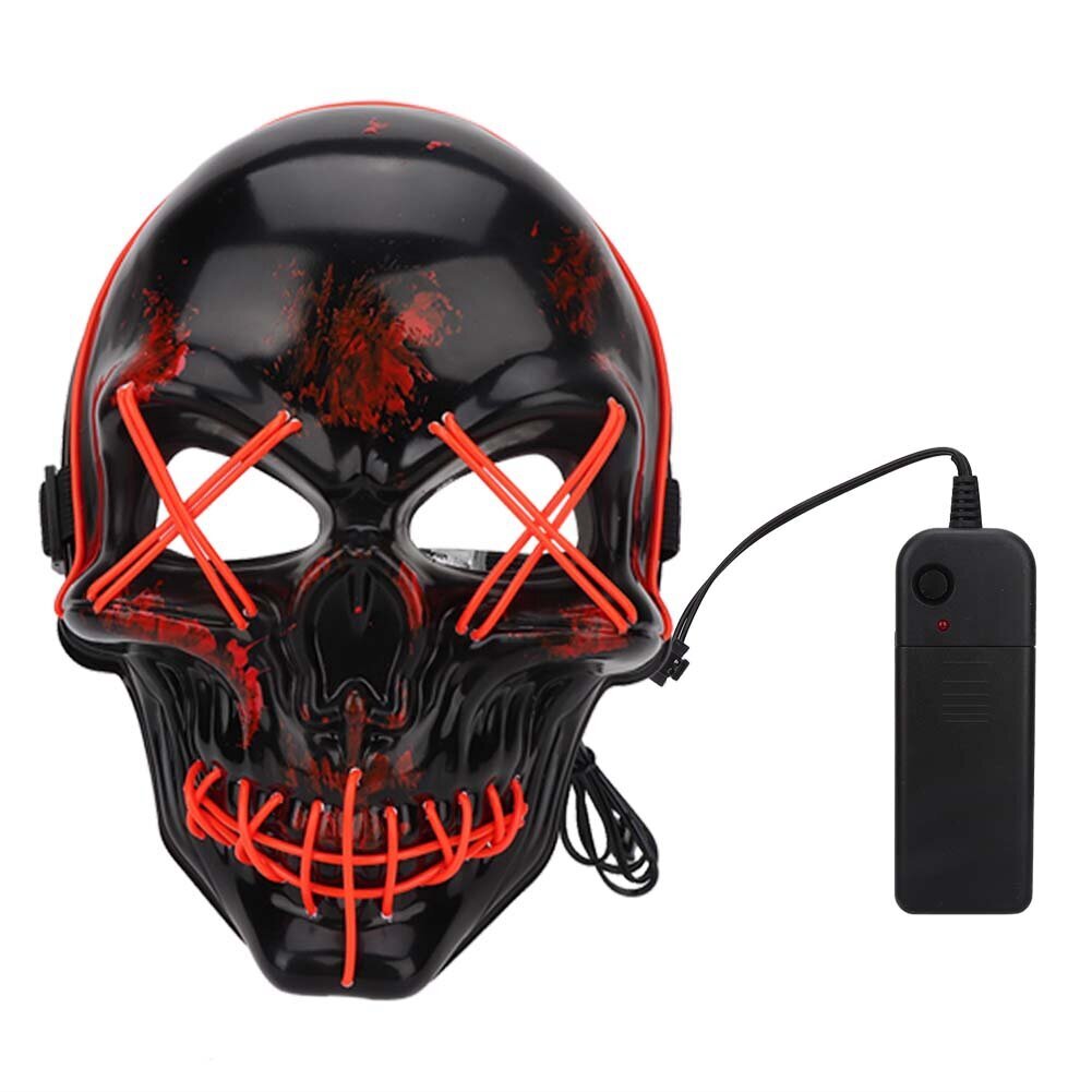 Skull Shape Electric LED Light Mask Cosplay Halloween Decoration Dancing Party Mask hinta ja tiedot | Kasvonaamiot ja silmänalusaamiot | hobbyhall.fi