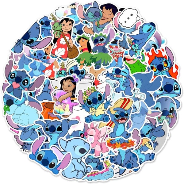 100 kpl Stitch-tarrat, Lilo & Stitch-tarrat OLilo hinta ja tiedot | Koristeet ja tarrat | hobbyhall.fi