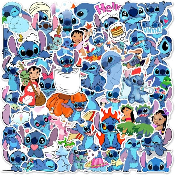 100 kpl Stitch-tarrat, Lilo & Stitch-tarrat OLilo hinta ja tiedot | Koristeet ja tarrat | hobbyhall.fi