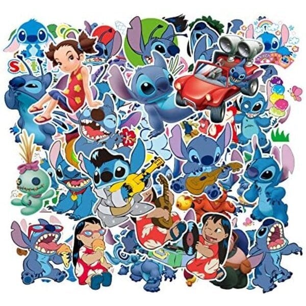 100 kpl Stitch-tarrat, Lilo & Stitch-tarrat OLilo hinta ja tiedot | Koristeet ja tarrat | hobbyhall.fi