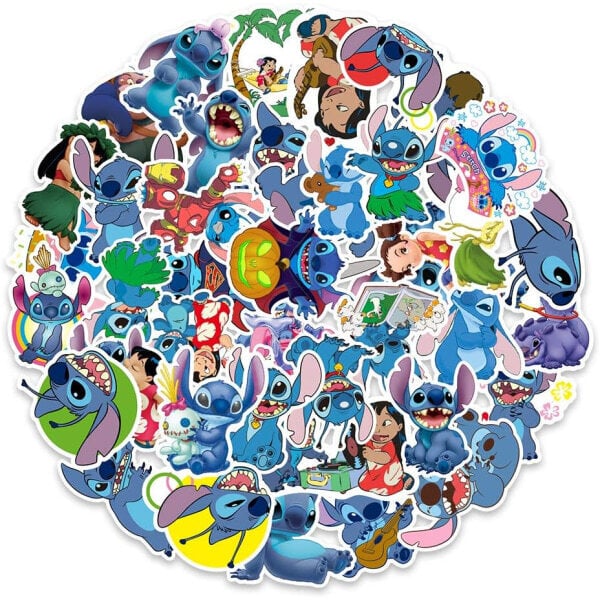 100 kpl Stitch-tarrat, Lilo & Stitch-tarrat OLilo hinta ja tiedot | Koristeet ja tarrat | hobbyhall.fi