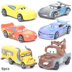 6 kpl/setti Autot Lightning Mcqueen Kids Lelut Kokoelmat Autot Figuurit Pienoiskoristelahjat hinta ja tiedot | Koristeet ja tarrat | hobbyhall.fi