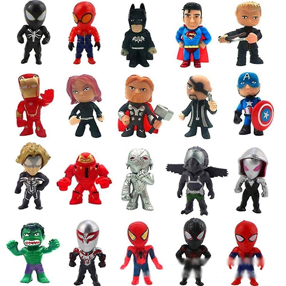 20 kpl/setti Marvel Avengers Superhero Figuurilelut Keräilymallit Minifiguurit Setti Kakkupäällinen Koriste Juhlatarvike Lahjat hinta ja tiedot | Koristeet ja tarrat | hobbyhall.fi