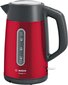 Bosch Kettle DesignLine TWK4P434 Electric, 2400 W, 1.7 L, Stainless steel, 360° rotational base, Red hinta ja tiedot | Vedenkeittimet | hobbyhall.fi