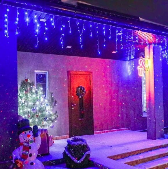 Ulkoseppele "Snowflakes" - 300 sinistä LED-valoa salamatehosteella, 12 m hinta ja tiedot | Jouluvalot | hobbyhall.fi