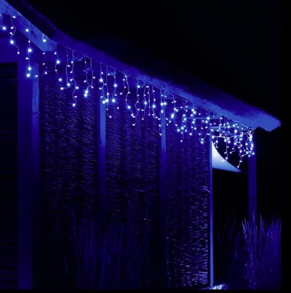 Ulkoseppele "Snowflakes" - 300 sinistä LED-valoa salamatehosteella, 12 m hinta ja tiedot | Jouluvalot | hobbyhall.fi