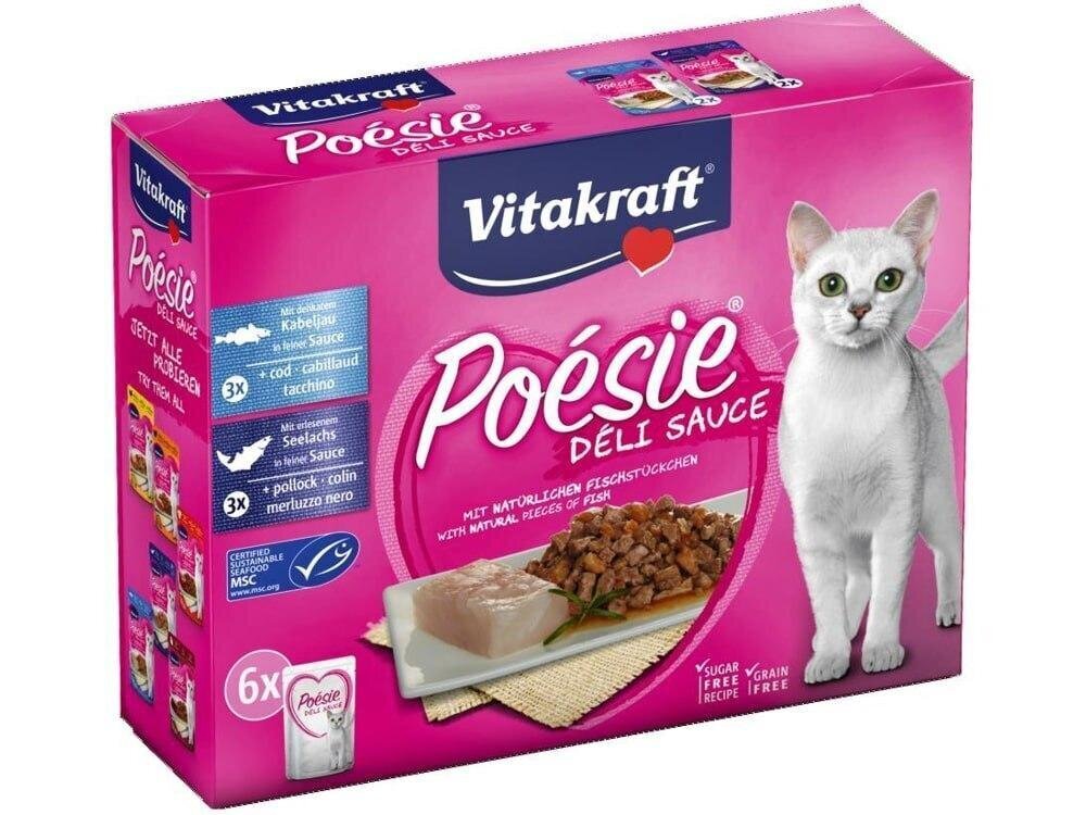 Vitakraft Poesie Deli -purkkiruoka kissoille kalalla 6 kpl. hinta ja tiedot | Kissanruoka | hobbyhall.fi