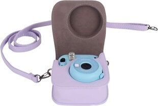 Instax Mini 11:n kanssa yhteensopiva pikakameralaukku, PU-nahkalaukku taskulla ja säädettävällä olkahihnalla (lila) hinta ja tiedot | Videokameran lisätarvikkeet | hobbyhall.fi