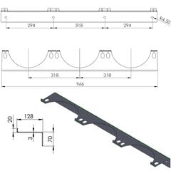 Seinäteline 3 kaasupullolle, maks. Ø 250 mm, hopea hinta ja tiedot | Puhelimen lisätarvikkeet | hobbyhall.fi