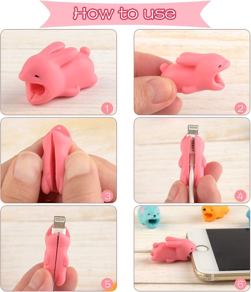 15 kpl kaapelisuoja Cute Animals Cable Attack laturi johdonsäästäjä USB-latauskaapelin suojus yhteensopiva iPhonen/androidin kanssa hinta ja tiedot | Puhelimen lisätarvikkeet | hobbyhall.fi