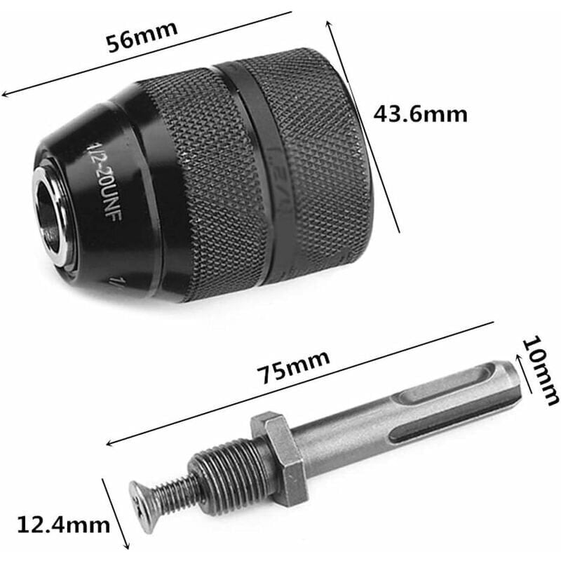 Ammattimainen Heavy Duty 1/2-20UNF 13mm avaimeton poraistukka SDS-sovittimen laitteistotyökalu, hinta ja tiedot | Iskuporakoneet | hobbyhall.fi