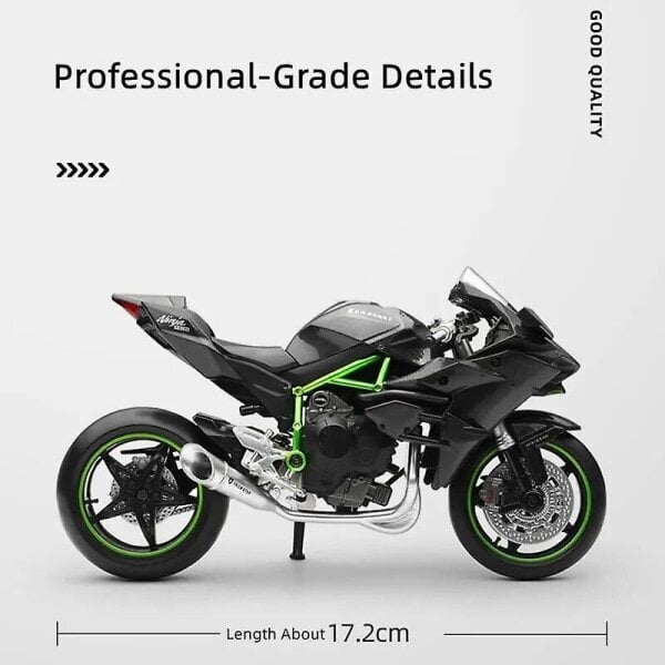 1/12 Kawasaki H2r Ninja 250 Toy Moottoripyörä Diecast Metal Model 1:12 Super Sport Racing Sound & Light Collection lahja poikalapselle Kawasaki Ninja H2R hinta ja tiedot | Pyöränkuljetustelineet | hobbyhall.fi