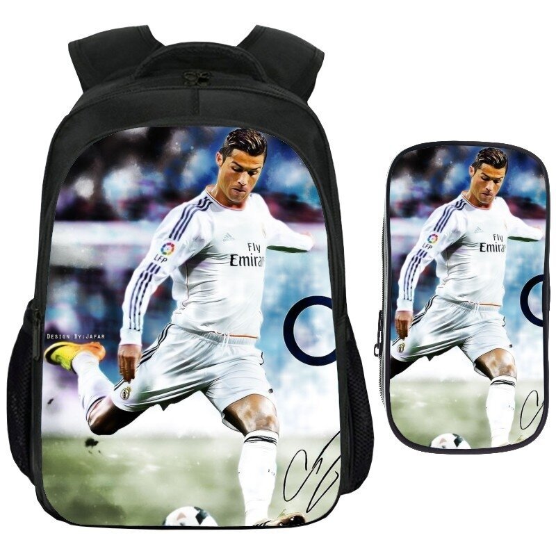 Ronaldo-reppu sarjakuvareppukotelo, 2-osainen sarja Peruskoulun päiväkotimies - täydellinen hinta ja tiedot | Koulureput ja -laukut | hobbyhall.fi