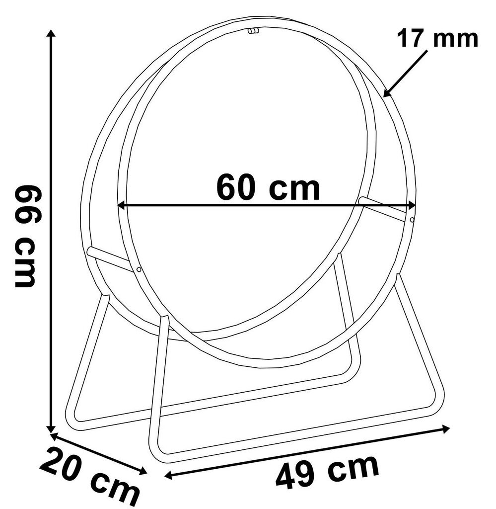 Metallinen halkoteline, musta hinta ja tiedot | Takka- ja uunitarvikkeet | hobbyhall.fi