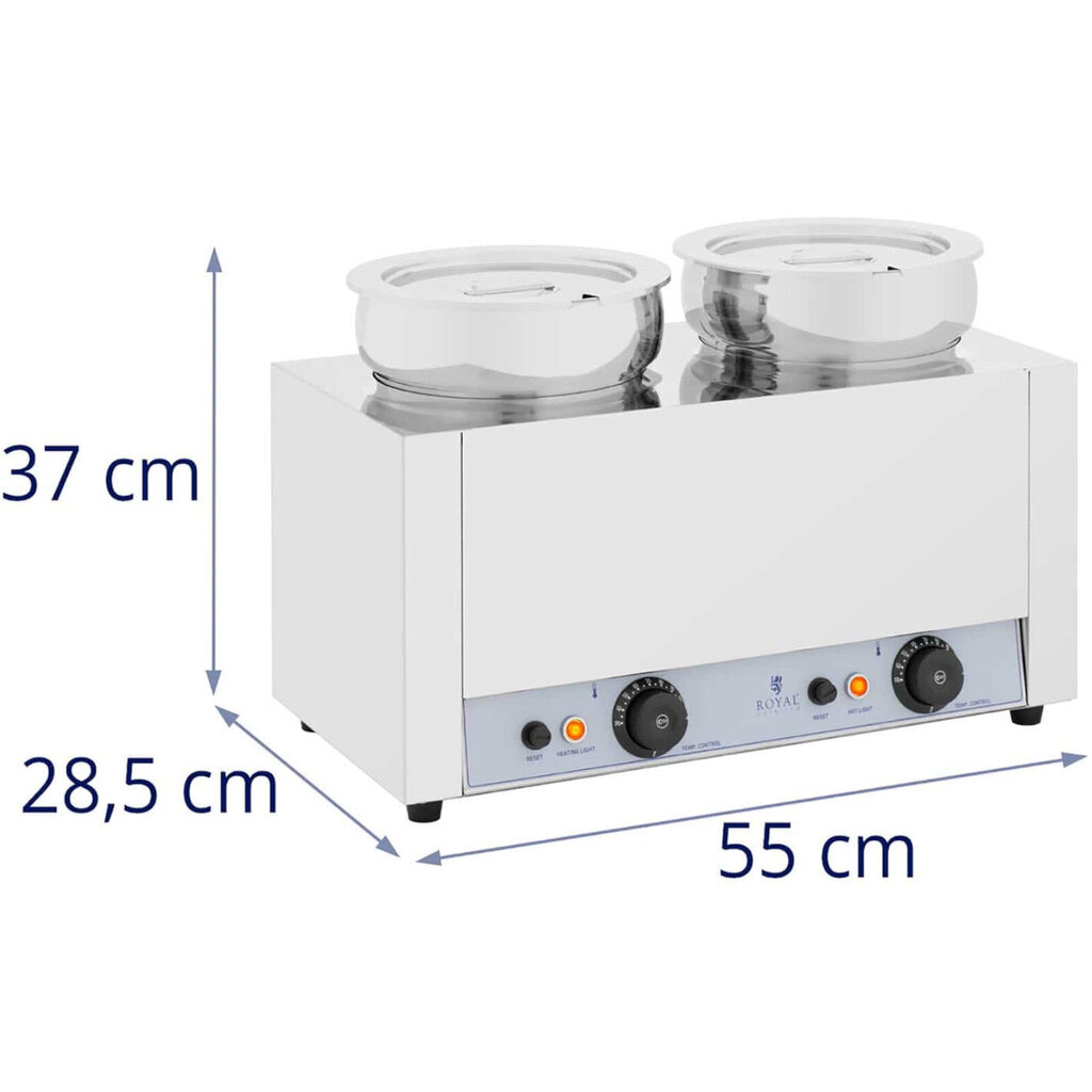 Sähköinen bemari keitoille ja fondueille, 1000 W, 2 x 7 l hinta ja tiedot | Kattilat ja painekattilat | hobbyhall.fi