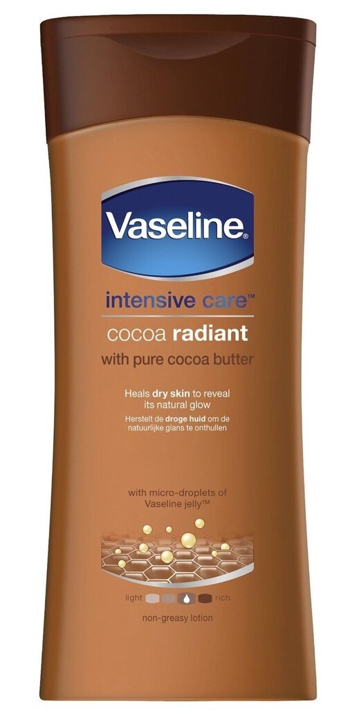 Vartalovoide Vaseline Cocoa Radiant, 400 ml hinta ja tiedot | Vartalovoiteet ja -emulsiot | hobbyhall.fi