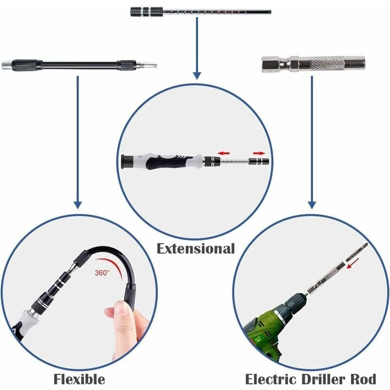 115 in 1 -tarkkuusruuvimeisselisarja työkalut, kannettava tarkkuusruuvimeisselisarja Magneettisen ruuvimeisselin korjaustyökalut tietokoneelle/kannettavalle/iPhonelle/laseille/kellolle/älypuhelimelle, musta hinta ja tiedot | Käsityökalut | hobbyhall.fi