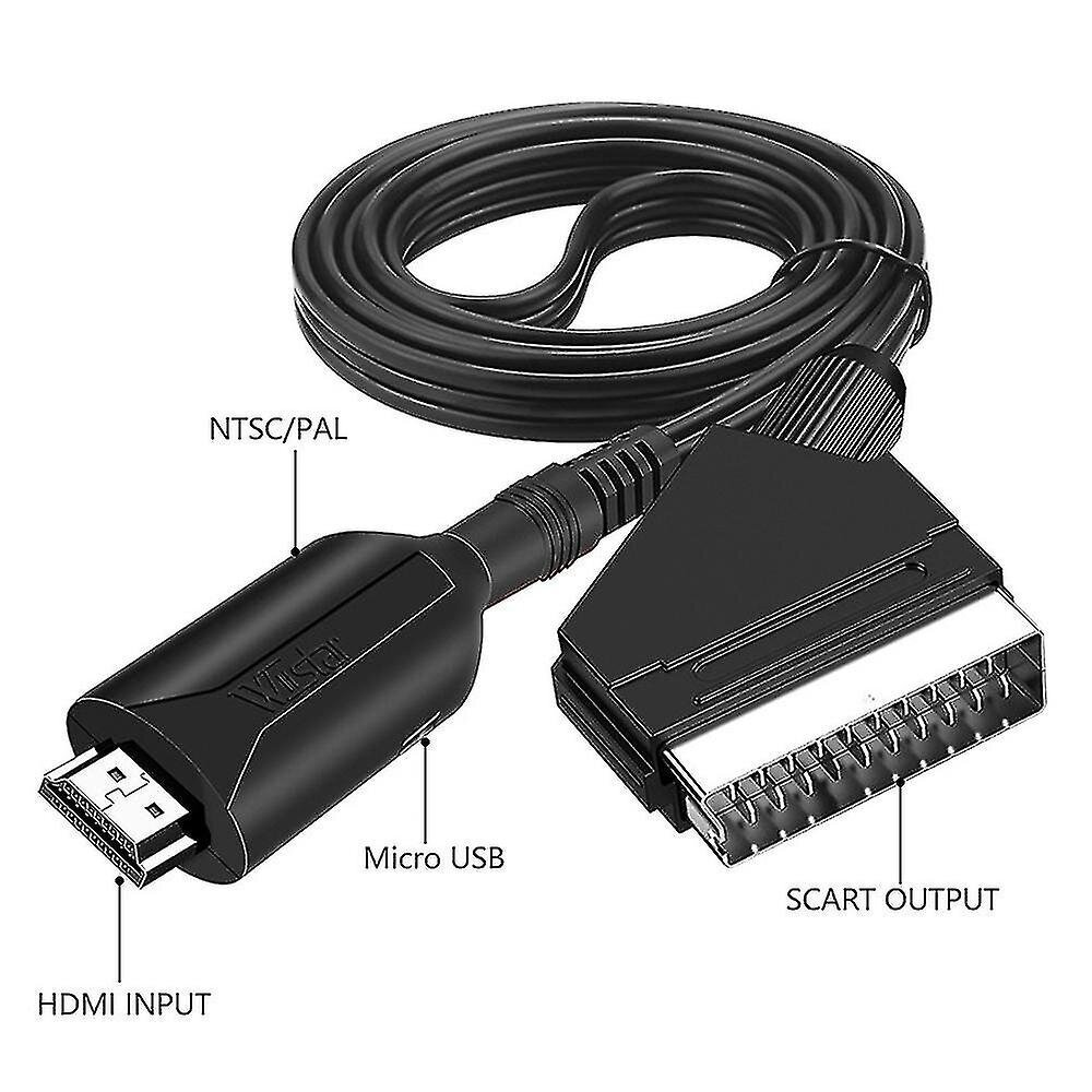 Uuden tyylinen hdmi-scart-kaapeli 1 metrin pituinen suora yhteys Kätevä muunnos hinta ja tiedot | Puhelinkaapelit | hobbyhall.fi