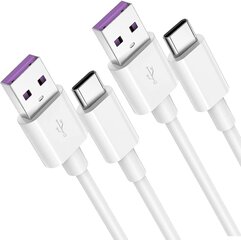 5a Typec USB-kaapeli [2 pakkaus 2m] Huawei Supercharge Qc 3.0 40w Pikalataus Yhteensopiva Huawei P30 P30 Pro P20 P20 Pro Mate 20pro Samsung Galaxy S8/ kanssa hinta ja tiedot | Puhelinkaapelit | hobbyhall.fi