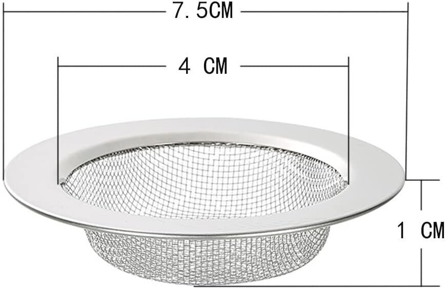 2 kpl ruostumattomasta teräksestä valmistettu viemärisuodatin kylpyhuoneeseen, viemärisuodatin, ruostumattomasta teräksestä valmistettu keittiösiivilä (7,5 cm) hinta ja tiedot | Vedensuodattimet | hobbyhall.fi