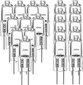 G4 halogeenilamput 20W 12V - Lämmin valkoinen - 20 Pack 20W hinta ja tiedot | Pöytävalaisimet | hobbyhall.fi