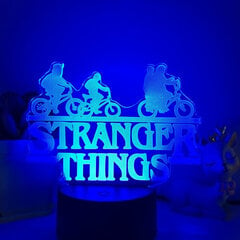 Stranger Things Night Light 3D Led Illusion Lamppu 16 värillä kaukosäädin lapsille Makuuhuoneen koristeet Valo, 01 musta istuin hinta ja tiedot | Lastenhuoneen valaisimet | hobbyhall.fi