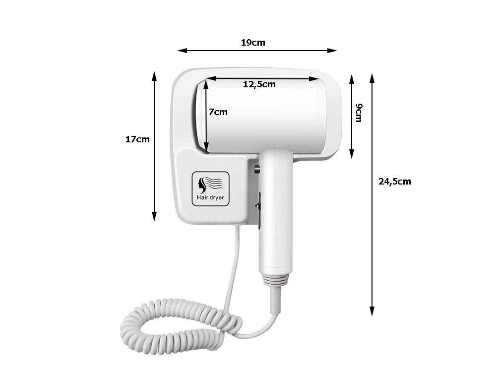 Hiustenkuivaaja hotelliin tai uima-altaalle Perfee hinta ja tiedot | Hiustenkuivaajat | hobbyhall.fi