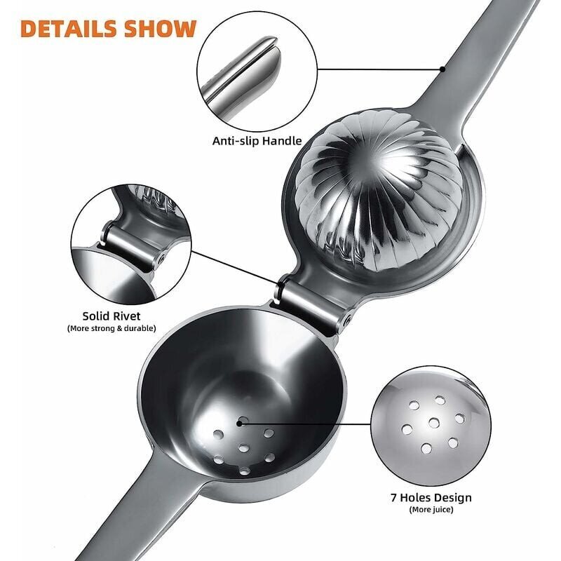 Sitruunapuristin Murtumaton manuaalinen sitruunapuristin ruostumattomasta teräksestä (bisfenoli A), maksimaaliseen mehuun, astianpesukoneen kestävä (ruostumaton teräs) hinta ja tiedot | Mehupuristimet ja mehulingot | hobbyhall.fi