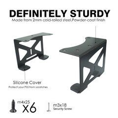 Monzlteck Under Desk Holder PS5:lle, Stealth Mount yhteensopiva Playstation 5 Disc & Digital Edition -konsolin kanssa hinta ja tiedot | Pelikonsolitarvikkeet | hobbyhall.fi