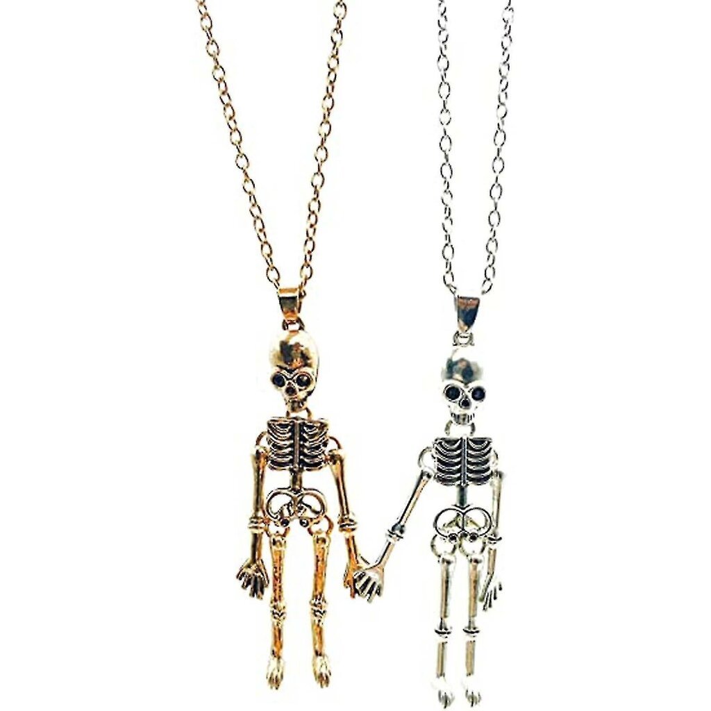 Ystävyysmagneetti Skeleton Skull Kaulakorut Bff Jewlery Magneettinen kaulakoru Bestie Sisar Pariskunnalle Magneettinen 1 pair gold and silver hinta ja tiedot | Kaulakorut | hobbyhall.fi