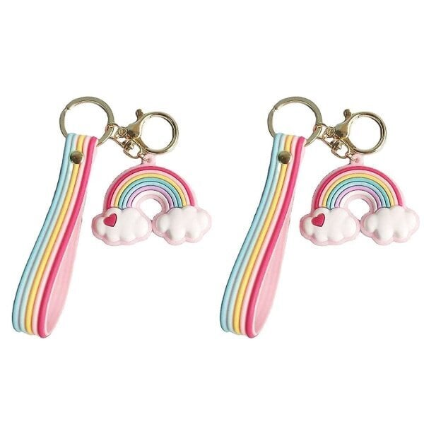 2kpl Suloinen Rainbow Sarjakuva Avaimenperät Laukku Avaimet Riipus Ystävänpäivälahja (6,5X5CM，värillinen） hinta ja tiedot | Kaulakorut | hobbyhall.fi