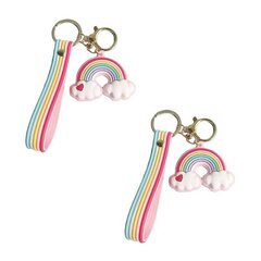 2kpl Suloinen Rainbow Sarjakuva Avaimenperät Laukku Avaimet Riipus Ystävänpäivälahja (6,5X5CM，värillinen） hinta ja tiedot | Kaulakorut | hobbyhall.fi