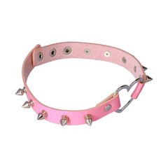 Säädettävä sydämenmuotoinen Choker kaulus -kaulakoru - vaaleanpunainen PU-nahka niiteillä - Koriste - Muotikorut hinta ja tiedot | Kaulakorut | hobbyhall.fi