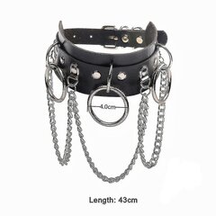 Naisten Nahkainen Choker Kaulakoru O Sormus Kaulus Kaulus Ketju Gothic Punk Cosplay1 Piece Musta hinta ja tiedot | Kaulakorut | hobbyhall.fi