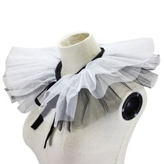 Naisten Renaissance Tylli Ruffle tekokaulus kerroksellinen musta valkoinen verkko Clown Choker pitsi Victorian Neckruff huivi Cosplay Rekvisiitta SQBB hinta ja tiedot | Naisten huivit | hobbyhall.fi