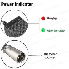 48v 2a lyijyakkulaturi 57,6v lyijyakulle sähköpyörän polkupyörän skootterit moottoripyörän laturi 3-nastainen Xlr Plug hinta ja tiedot | Paristolaturit | hobbyhall.fi