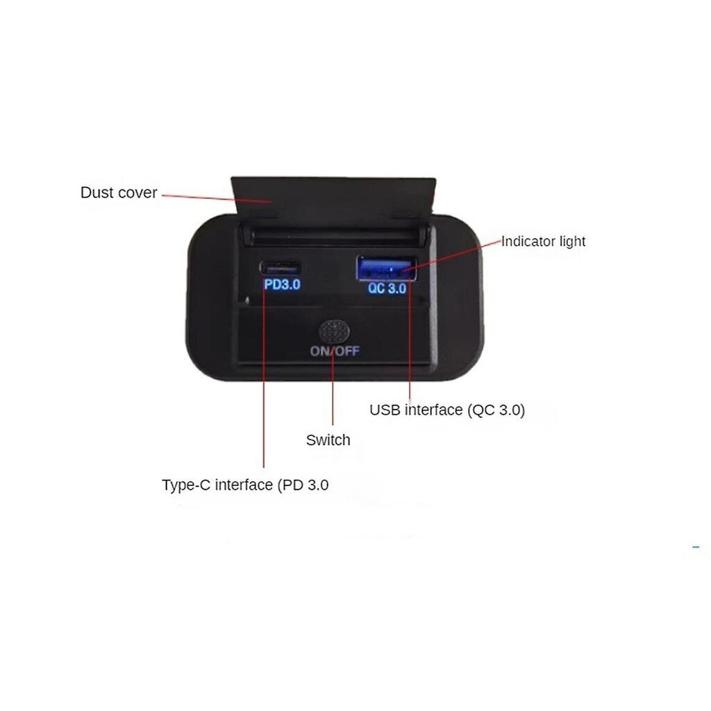 Kaksoispikalataus USB QC3.0 ja PD3.0 RV USB-ulostulo 12V USB-laturi Auton USB-portti 12 voltin USB-lähtöliitäntä Lisävarusteet hinta ja tiedot | Paristolaturit | hobbyhall.fi