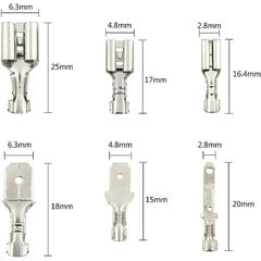 270 kpl sähköliitännät, T-liitin johdinliitin, urospuolinen lapiolankaliittimet Puristusliitinlohko eristävällä holkilla 2,8 mm 4,8 mm 6,3 mm hinta ja tiedot | Kaapelit ja adapterit | hobbyhall.fi