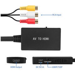 RCA-HDMI-sovitin, 1080P HD CVBS-HDMI AV-muunnin HDMI-kaapelilla ja USB-virtajohdolla ja 3 RCA-komposiittikaapelilla PC Kannettava tietokone Xbox PS4 PS3 TV STB Blu Ray DVD-kamera hinta ja tiedot | Kaapelit ja adapterit | hobbyhall.fi