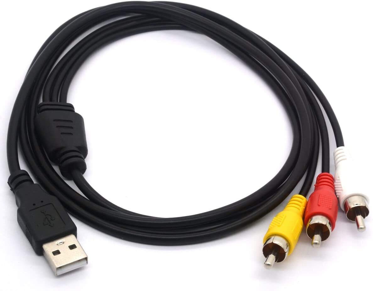 USB-3 RCA-kaapeli, USB-uros-3 RCA-uros-jakokaapeli Videokamera Audio-Video AV-komposiittilaajennuskoodi Mac PC-TV:lle M/M-muunnin 1,5 m hinta ja tiedot | Kaapelit ja adapterit | hobbyhall.fi