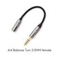 HIFI 4.4MM Balanced Headphone Adapter Audio Cable 4.4 XLR 4 Pin uros-naaras kulma hinta ja tiedot | Kaapelit ja adapterit | hobbyhall.fi