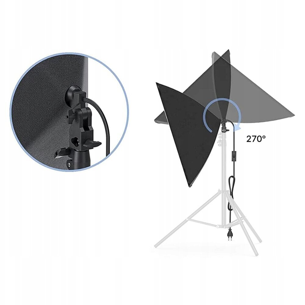 Studiovalo softboxilla 50x70 cm, 4 lamppua hinta ja tiedot | Kameratarvikkeet | hobbyhall.fi