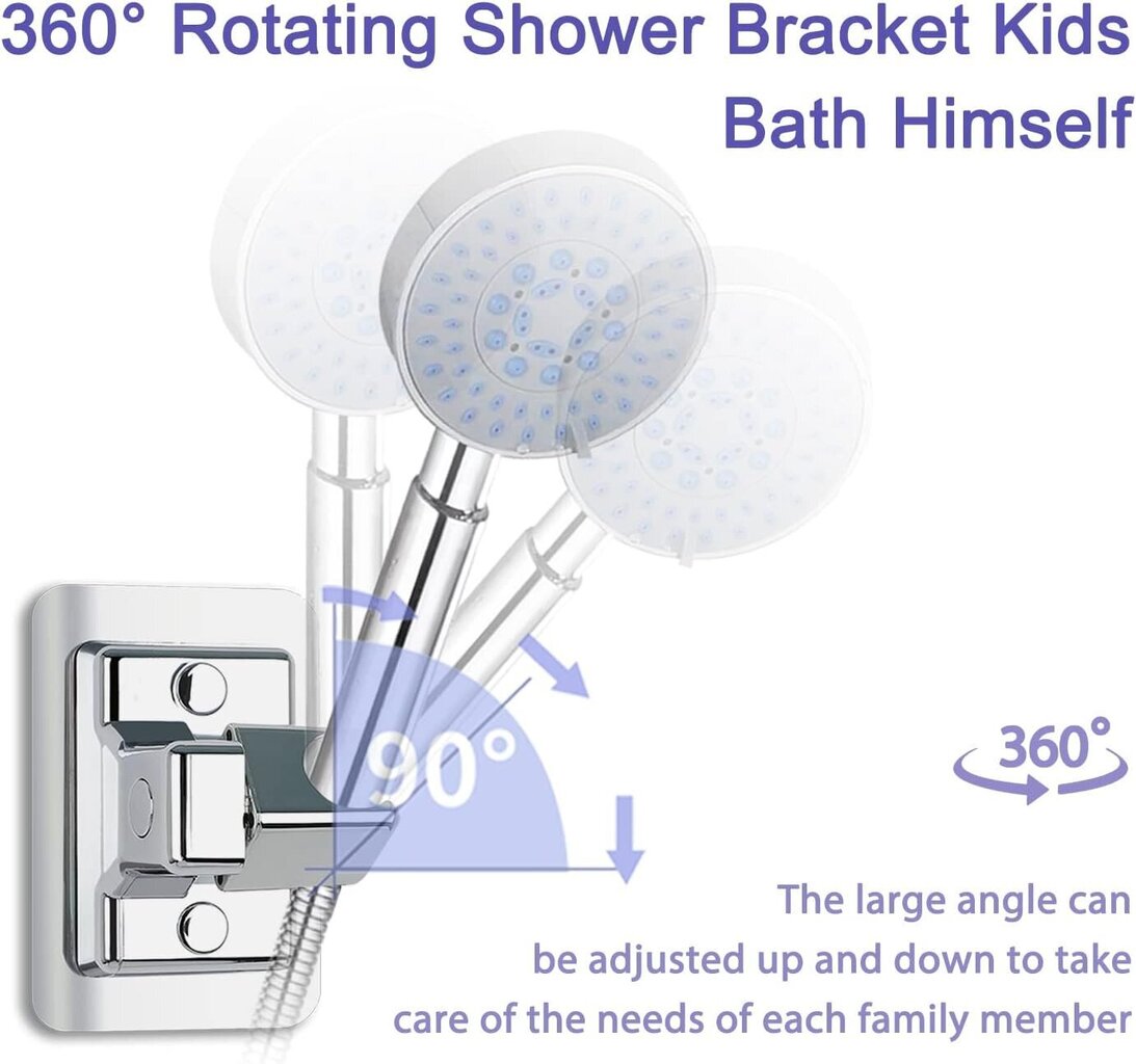 360° säädettävä seinään kiinnitettävä suihkuteline ilman porausta hinta ja tiedot | Kylpyhuoneen sisustus | hobbyhall.fi