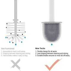 Litteä silikoni-wc-harja - wc-harja ja -telineet, tippumisen estävä, antibakteerinen, tuuletettu wc-harja, hajuton nopeasti kuivuva, seinälle/lattialle kiinnitettävä wc-harja, kylpyhuone ja wc-harja, valkoinen hinta ja tiedot | Kylpyhuoneen sisustus | hobbyhall.fi