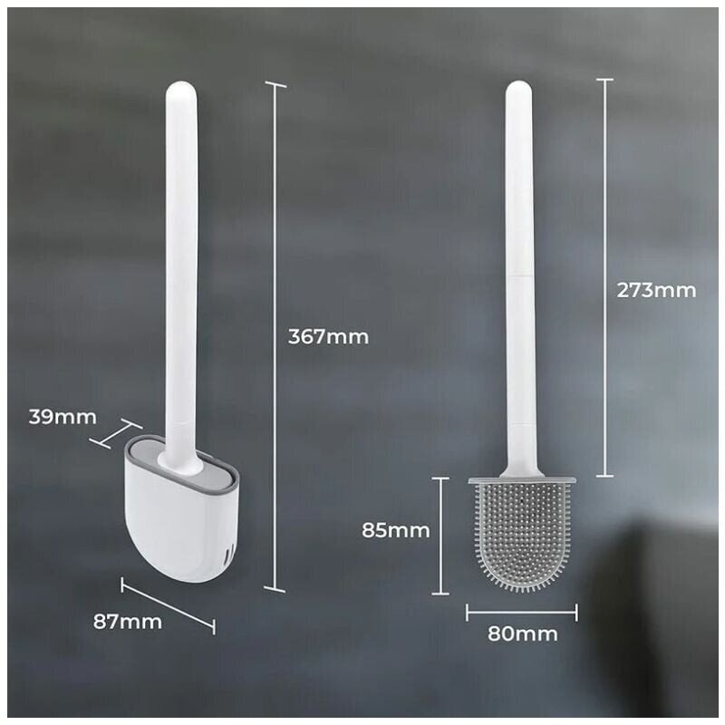 2kpl silikoni-wc-harja ja pidikkeet Syvä wc-harja, wc-harja pitkällä liukumattomalla muovikahvalla ja taipuisilla harjaksilla, wc-harja nopeasti kuivuvalla pidikkeellä hinta ja tiedot | Kylpyhuoneen sisustus | hobbyhall.fi