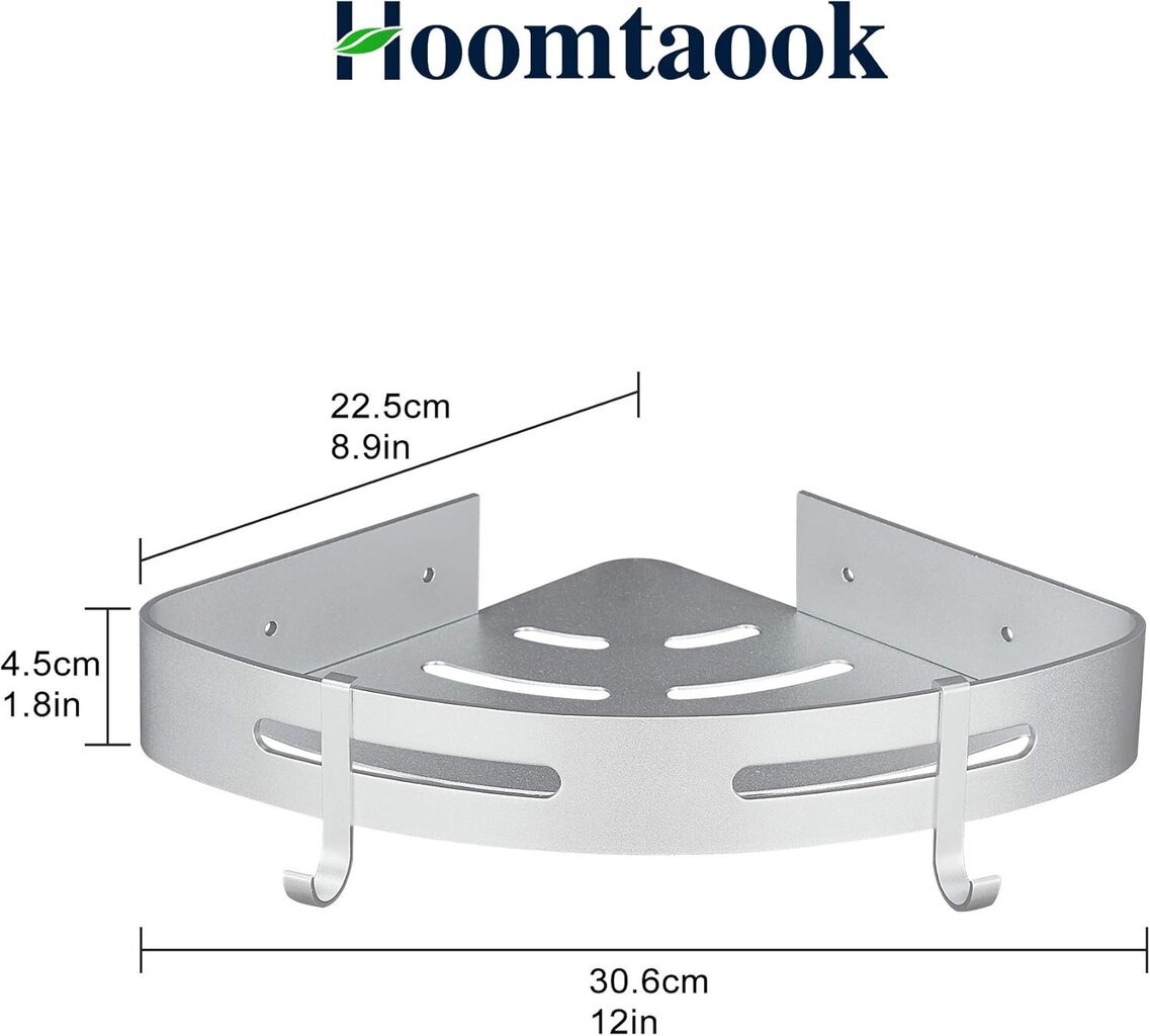 Kulma-suihkuhylly Ei porausta Kylpyhuoneen säilytystila Suihku Kylpyhuonetarvike Kylpyhuoneen Saippuapidike Suihkuteline Ei Ruostumatonta Alumiininen setti, 2 hopeaa koukuilla hinta ja tiedot | Kylpyhuoneen sisustus | hobbyhall.fi