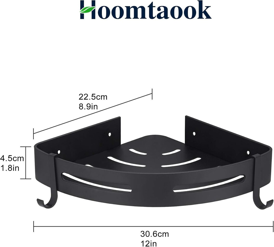 Kulma-suihkuhylly Musta Ei porausta Kylpyhuoneen säilytystila Suihku Kylpyhuonetarvike Kylpyhuoneen Saippua-astian pidike Suihku ruostumaton Ruosteenesto alumiinisetti 2 kpl koukuilla hinta ja tiedot | Kylpyhuoneen sisustus | hobbyhall.fi